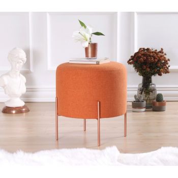 Taburet, Fluffe, 209FLF1173, 50% bumbac, 50% in, Portocaliu