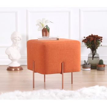 Taburet, Fluffe, 209FLF1184, 50% bumbac, 50% in, Portocaliu