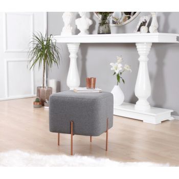 Taburet, Fluffe, 209FLF1193, 50% bumbac, 50% in, Gri