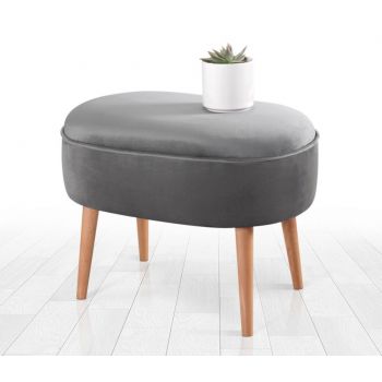 Taburet, Fluffe, 209FLF1204, Catifea, Gri