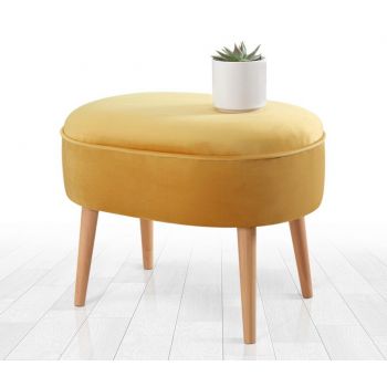 Taburet, Fluffe, 209FLF1205, Catifea, Galben