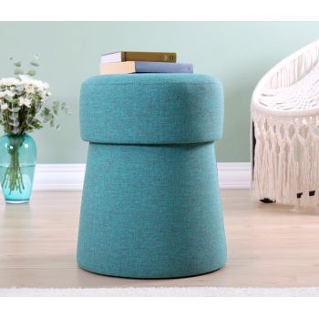Taburet, Fluffe, 209FLF1210, 50% bumbac, 50% in, Albastru