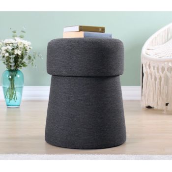 Taburet, Fluffe, 209FLF1213, 50% bumbac, 50% in, Gri inchis