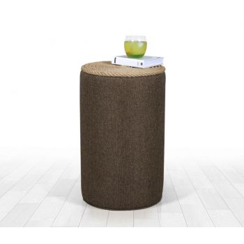 Taburet, Fluffe, 209FLF1244, 50% bumbac, 50% in, Cafeniu