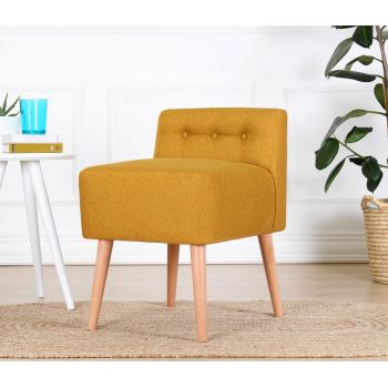 Taburet, Fluffe, 209FLF1336, Bumbac, Galben mustar