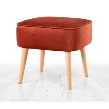 Taburet, Fluffe, 209FLF1345, Catifea, Caramiziu
