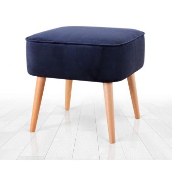 Fotoliu puf, Fluffe, 209FLF1347, Catifea, Albastru navy