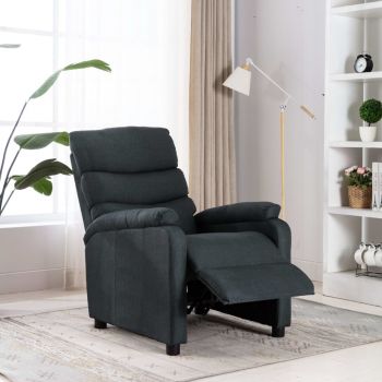 Fotoliu rabatabil gri inchis material textil