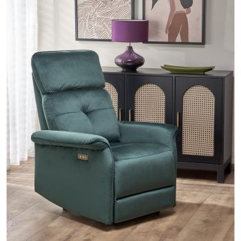 Fotoliu Cu Recliner Electric Hagen 444, 80x90-170x92x108 cm, Verde