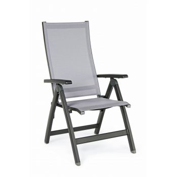 Fotoliu fix pentru gradina / terasa, din aluminiu si material textil, Cruise Antracit, l59xA71xH113 cm