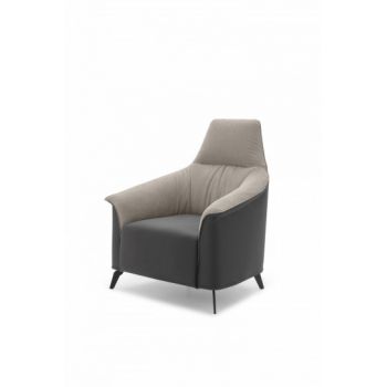 Fotoliu fix tapitat si picioare metalice Celine High, l89xA80xH102 cm