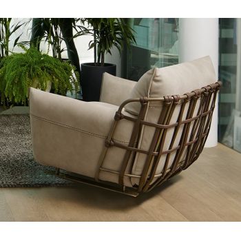 Fotoliu Gamma Dandy Cocoon Braided piele Burt F613 HandMade in Italy