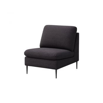 Fotoliu negru cu tapițerie din stofă bouclé Moilo – MESONICA