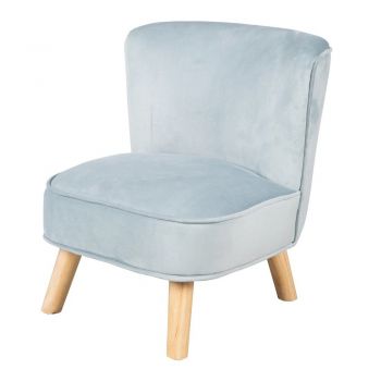 Fotoliu pentru copii albastru deschis cu tapițerie din catifea Lil Sofa – Roba