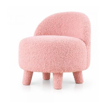 Fotoliu pentru copii roz deschis cu tapiÈu009Berie din stofÄbouclÃ© Moouv âu0080Artie