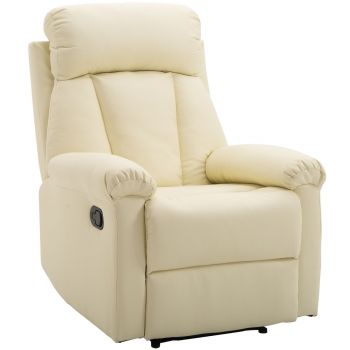 Fotoliu recliner cu spatar rabatabil HOMCOM, piele ecologica, 80×97×107cm | Aosom RO