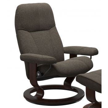 Fotoliu Stressless Consul Classic M cadru maro tapiterie textil Linden Brown