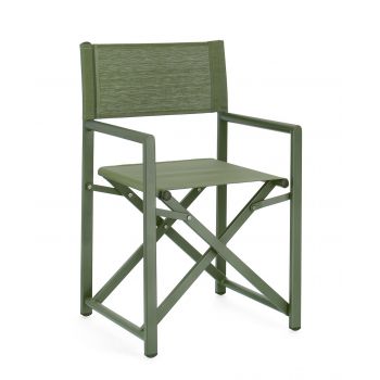 Scaun de gradina pliabil Taylor, Bizzotto, 48 x 56 x 86 cm, aluminiu/textilena 2x1, verde herb