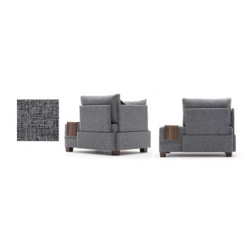 Fotoliu Fly Armchair Left, Balcab Home, 100x80x75 cm, lemn, gri