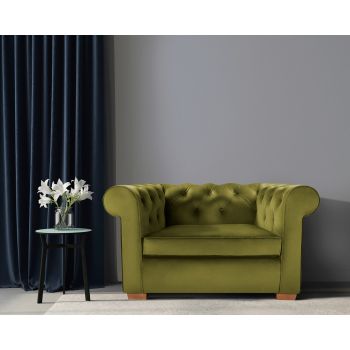 Fotoliu Oxford Chesterfield, 93x116x75 cm, Olive