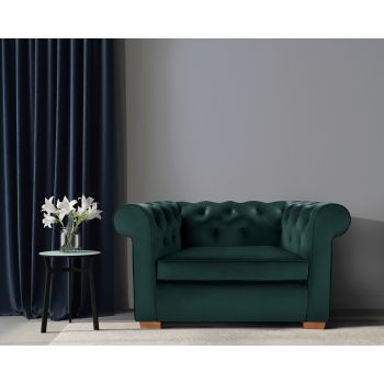 Fotoliu Oxford Chesterfield, 93x116x75 cm, Verde