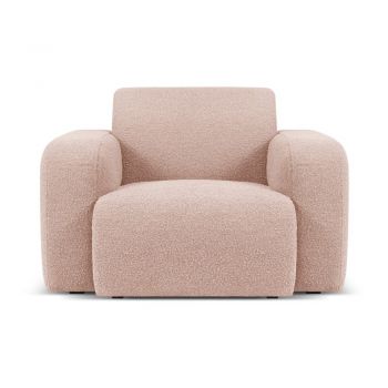 Fotoliu roz cu tapițerie din stofă bouclé Molino – Micadoni Home