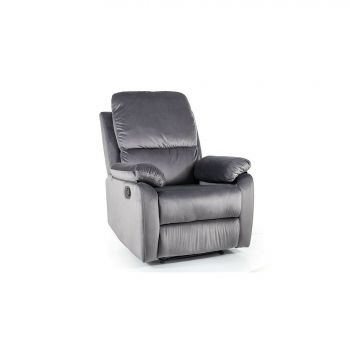 Fotoliu Spencer cu Recliner, 80x94-164x101 cm, Stofa Tip Catifea Gri