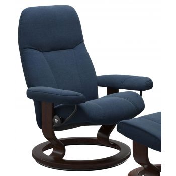 Fotoliu Stressless Consul Classic M cadru maro tapiterie textil Dahlia Blue Fotoliu Stressless Consul Classic M cadru maro tapiterie textil Dahlia Blue