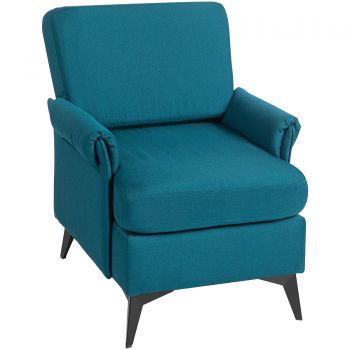 HOMCOM Fotoliu Modern Fotoliu Confortabil pentru Semineu Scaun de Efect din Panza pentru Camera de Zi Dormitor Biroul de Acasa Verde fotoliu pentru oaspeți sufragerie camera de zi dormitor dormitor interior casă | Aosom Romania