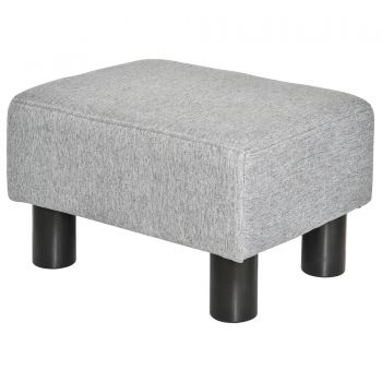 HOMCOM Otoman din stofă Scaun dreptunghiular mic căptușit pentru sufragerie și sufragerie, 40x30x24cm, de culoare gri
