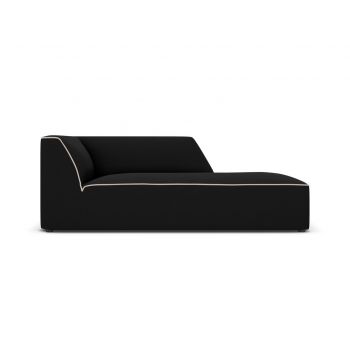 Sezlong living dreapta 1 loc, Ruby, Micadoni Home, BL, 180x93x69 cm, tesatura chenille, negru/bej