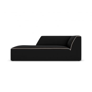 Sezlong living stanga 1 loc, Ruby, Micadoni Home, BL, 180x93x69 cm, tesatura chenille, negru/bej