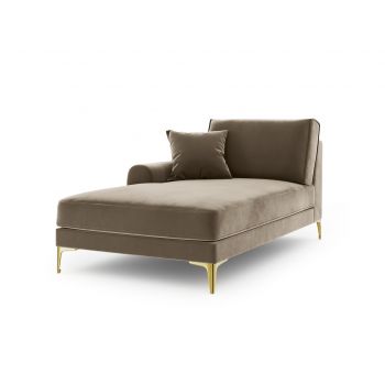 Sezlong living stanga, Madara, Mazzini Sofas, gold legs, 102x182x90 cm, catifea, bej