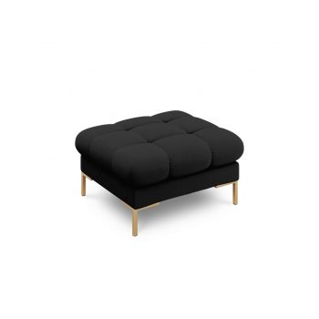 Taburet, Mamaia, Micadoni Home, GL, 60x60x41 cm, tesatura tip twill, negru