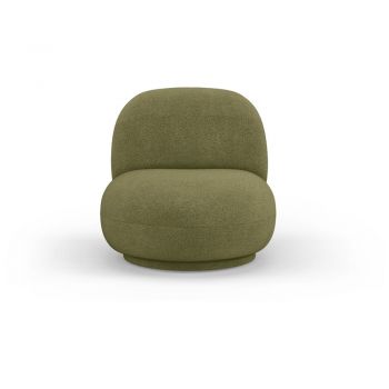 Fotoliu verde cu tapițerie din stofă bouclé Chuck – Micadoni Home