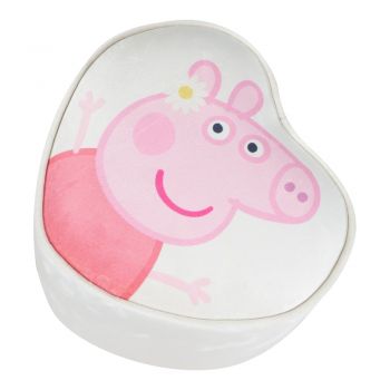 Puf de copii alb cu tapițerie din catifea Peppa Pig – Roba