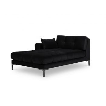 Sezlong living stanga 1 loc, Mamaia, Micadoni Home, BL, 185x102x75 cm, catifea, negru