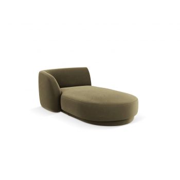 Sezlong living stanga 2 locuri, Miley, Micadoni Home, BL, 155x92x74 cm, catifea, verde