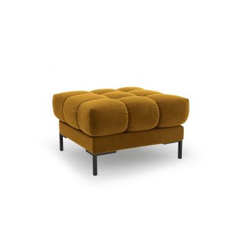 Taburet, Mamaia, Micadoni Home, BL, 60x60x41 cm, catifea, galben