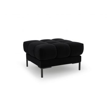 Taburet, Mamaia, Micadoni Home, BL, 60x60x41 cm, catifea, negru