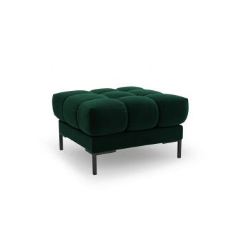 Taburet, Mamaia, Micadoni Home, BL, 60x60x41 cm, catifea, verde bottle