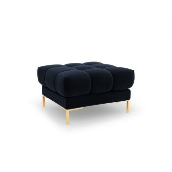 Taburet, Mamaia, Micadoni Home, GL, 60x60x41 cm, catifea, albastru inchis