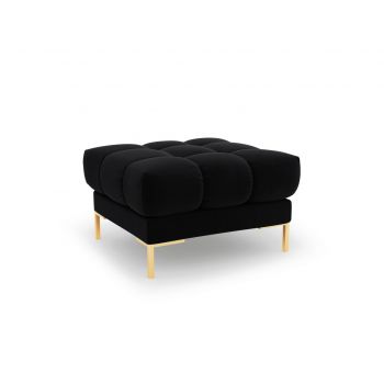 Taburet, Mamaia, Micadoni Home, GL, 60x60x41 cm, catifea, negru