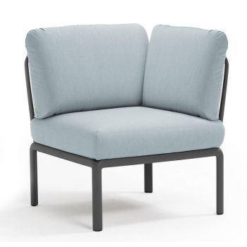 Element de colt Nardi Komodo 5 78cm cadru antracit perne bleu ghiaccio Sunbrella