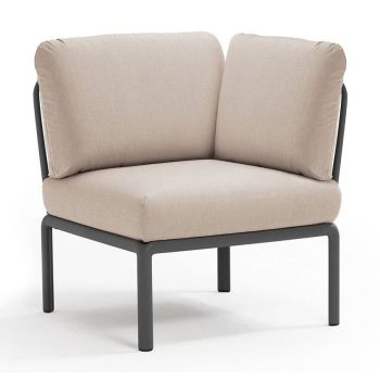 Element de colt Nardi Komodo 5 78cm cadru antracit perne canvas Sunbrella