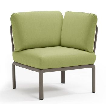 Element de colt Nardi Komodo 5 78cm cadru tortora perne verde avocado Sunbrella