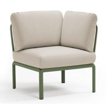 Element de colt Nardi Komodo 5 78cm cadru verde perne gri Tech Panama