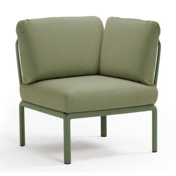 Element de colt Nardi Komodo 5 78cm cadru verde perne verde giungla Sunbrella