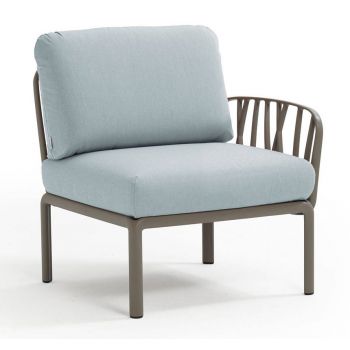 Element terminal Nardi Komodo 5 72cm dreapta/stanga cadru tortora perne bleu ghiaccio Sunbrella