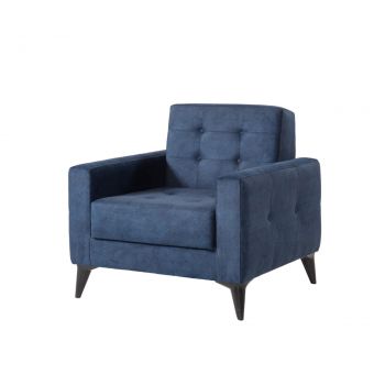 Fotoliu Cinar Berjer, Pandia Home, 86x80x80 cm, lemn, albastru